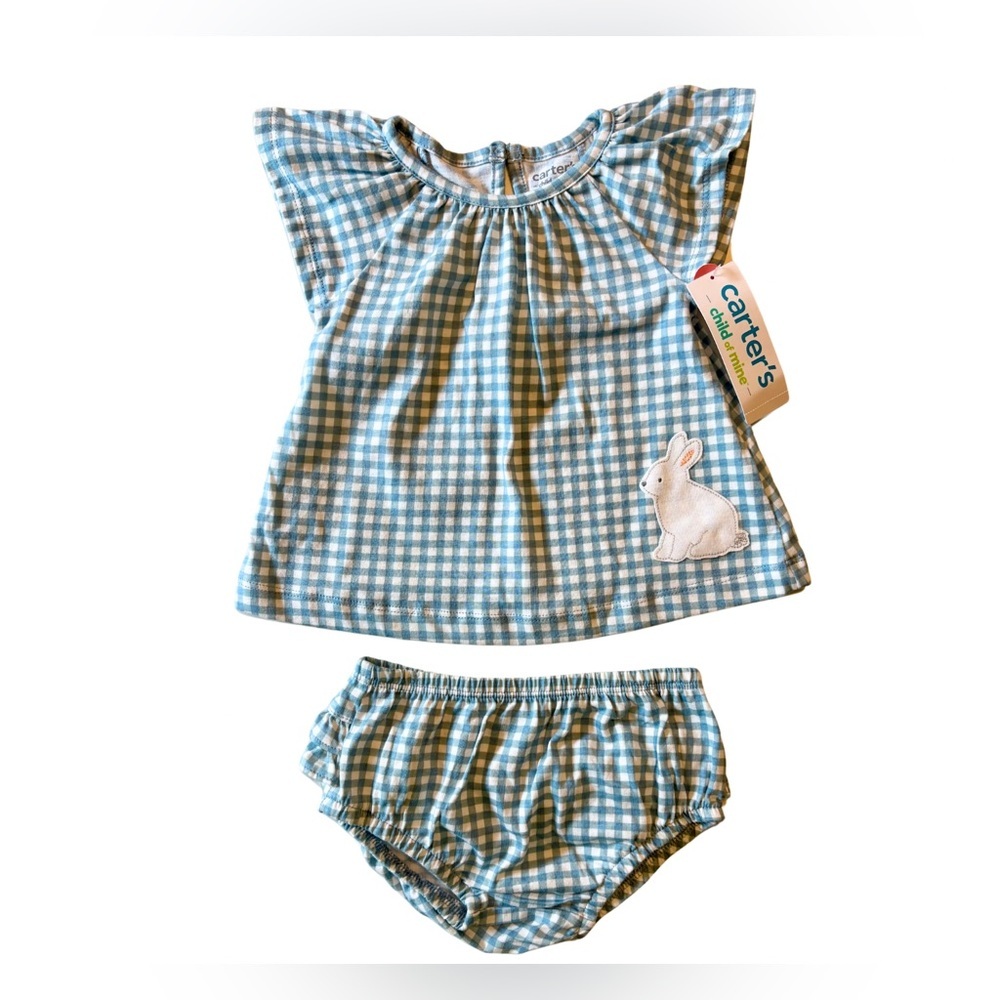 Carter's Blue Gingham Baby Set BNWT